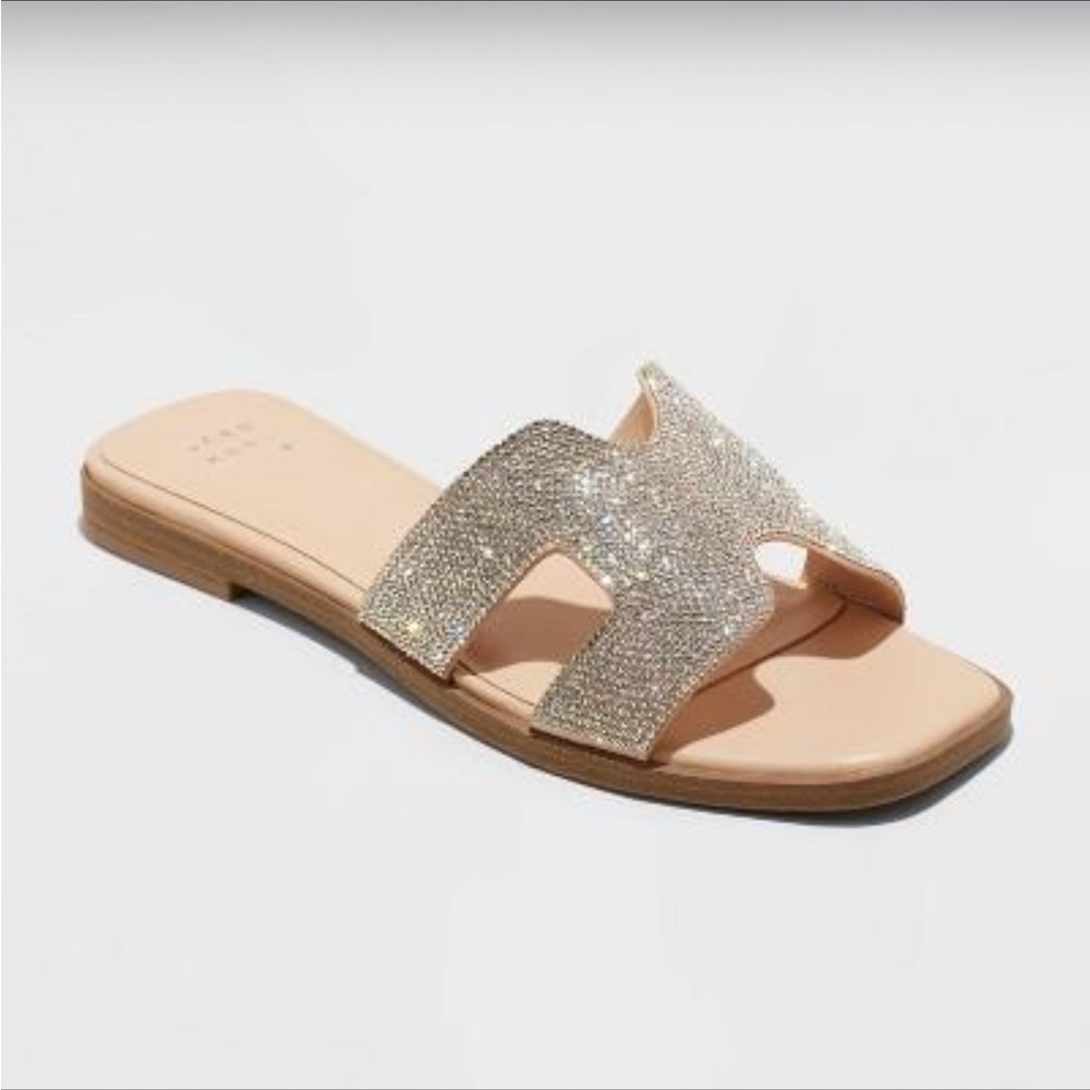 A New Day “Nina” Women's Rhinestone Flat Sandals - NWT - Picture 2 of 5